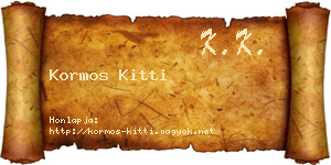 Kormos Kitti névjegykártya